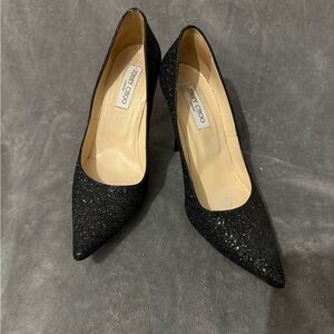 Jimmy Choo Black Sparkle Heels